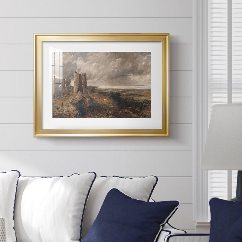 Hadleigh Castle - John Constable - Reproduction encadrée avec passe-partout et verre - 1829, 18,5 x 24,5, Impression encadrée