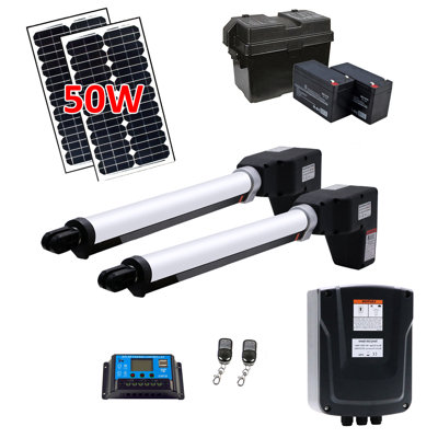 Dual Swing Gate Operator - AS1200 AC/DC - Solar Kit 50W