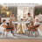 Modern Faux Leather Dining Arm Chairs, Upholstered Kitchen Chairs with Metal Frame, Easy Clean PU Leather-600161798