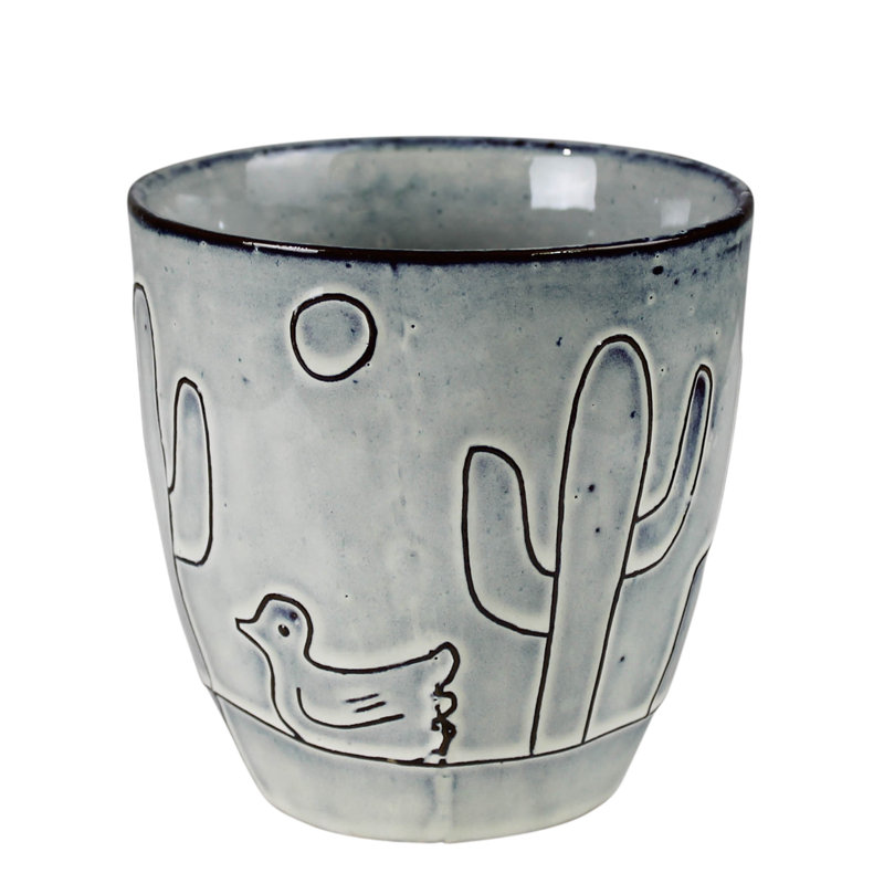 Angeleque Cactus Cachepot, 4.75" H x 4.75" W x 4.75" D