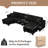 137" Faux Rabbit Fur Sectional Sofa With Ottoman-741824579