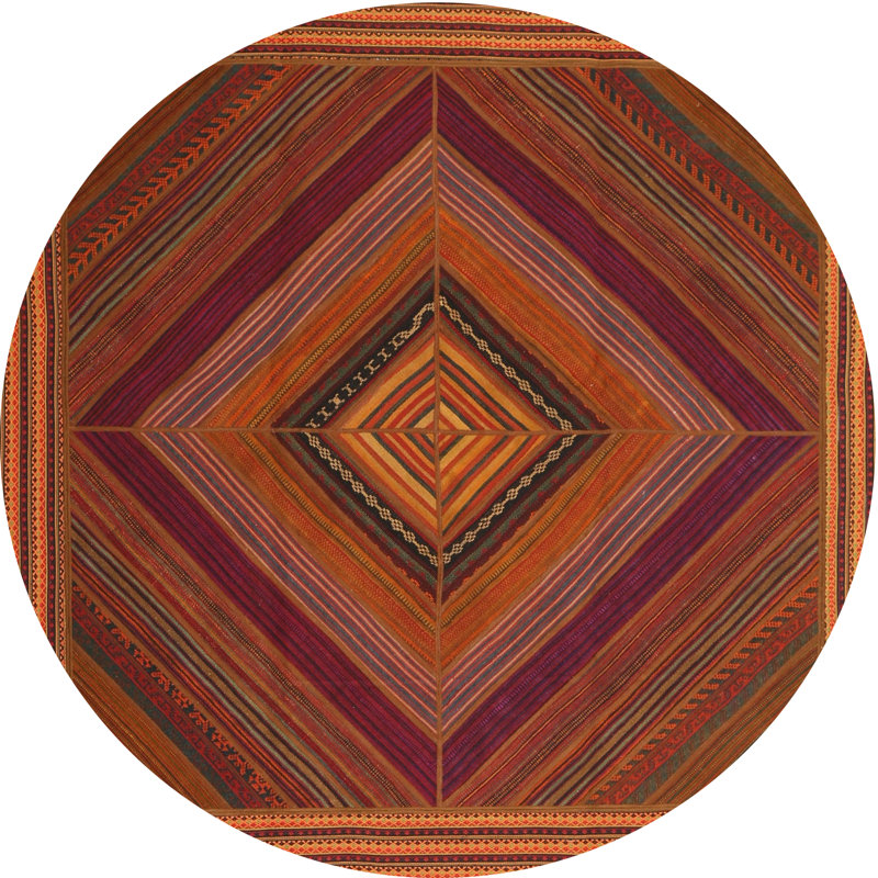 Tapis rouge / brun / orange Crimson, Rond 4 pi