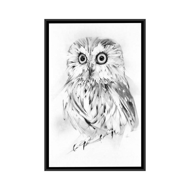 « wise », impression sur toile tendue, Toile avec cadre noir, Pas de tapis, H 48 po x l 32 po x P 1,5 po
