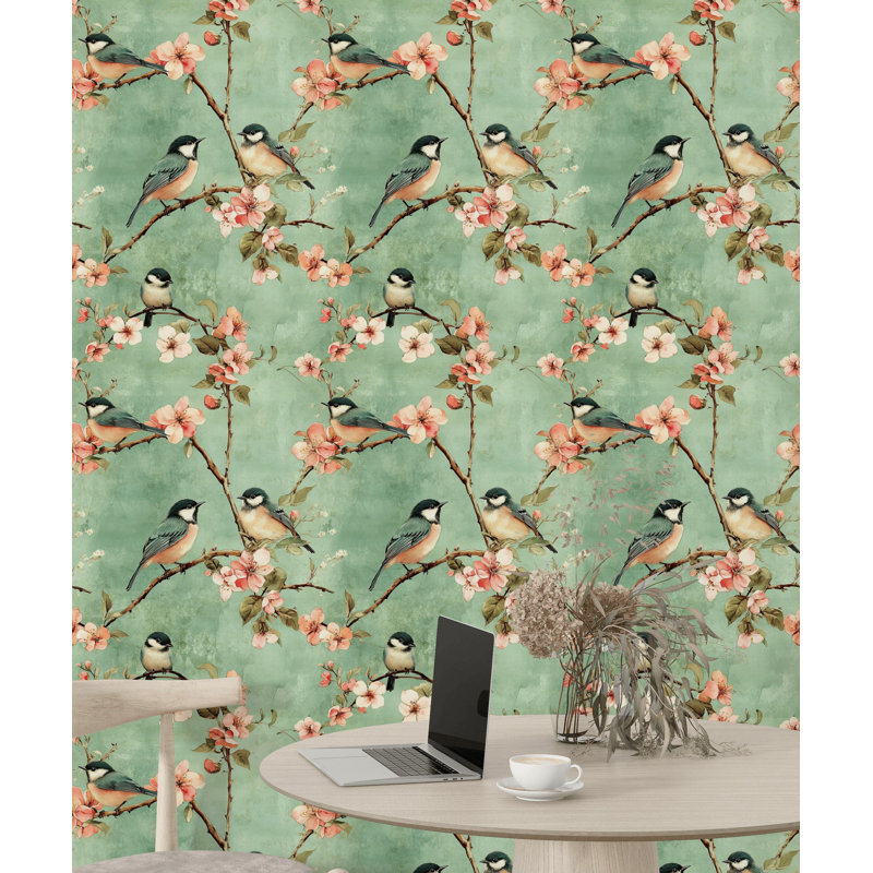 Papier peint à motif d'oiseaux