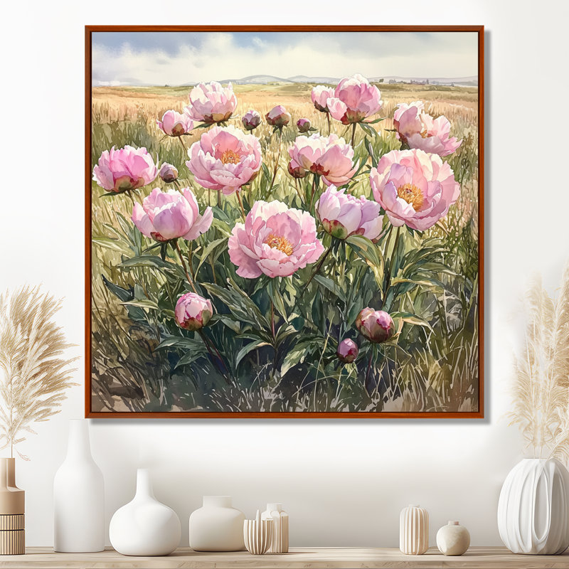 Kratz - Floral Wall Art, Floater Framed Print, Brown, 16" H x 16" W