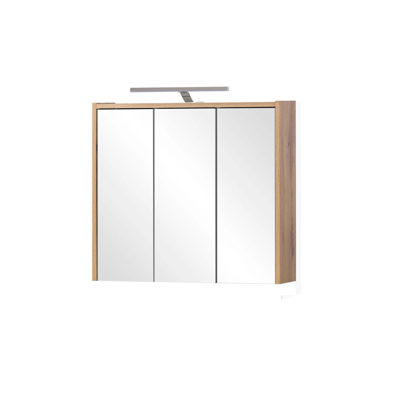 Chickamauga 65mm W 64mm H Surface Framed Medicine Cabinet Mirror 6 Adjustable, Brown/Silver