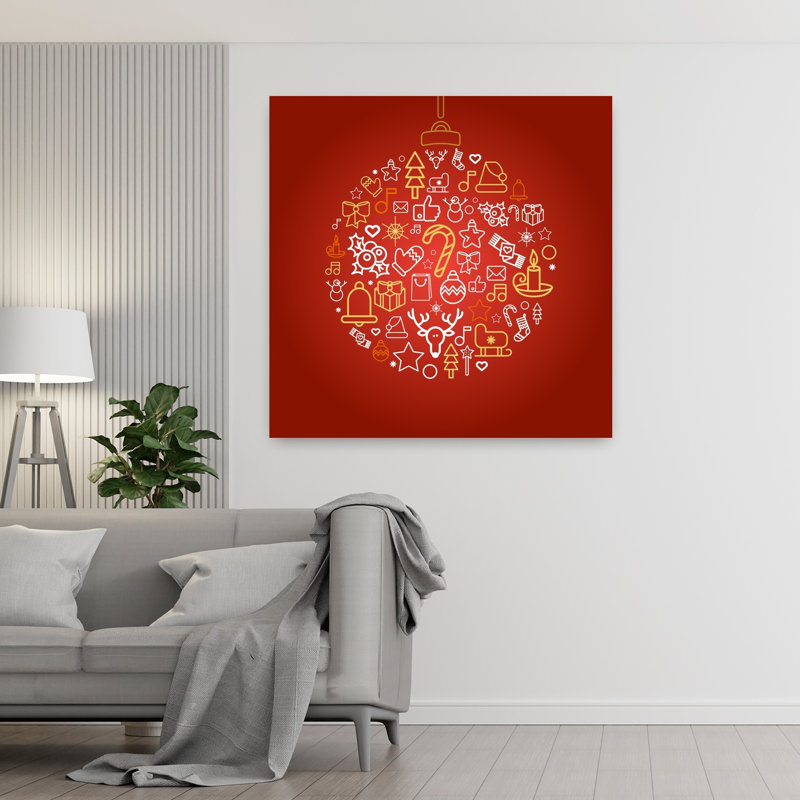 Minimalist Christmas Ornament Minimalist Abstract Contemporary Christmas Tree Winter Landscape Wall Art Print 1 Piece Wrapped Canvas Wall Art