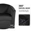 Fauteuil demi-tonneau pivotant en velours noir rembourré-2051951909