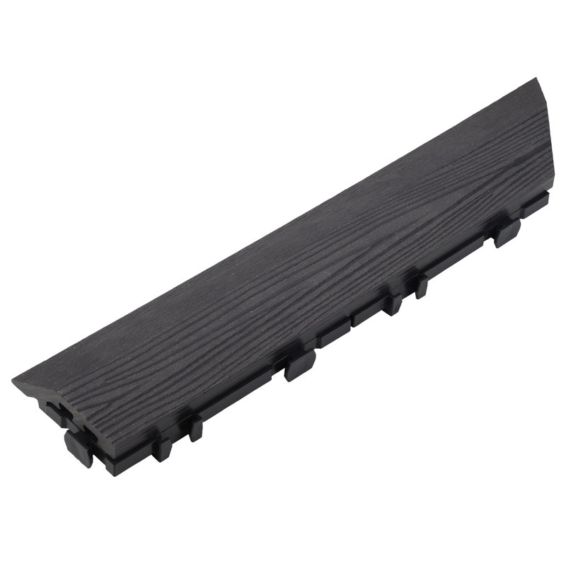 Modern Ebony Composite Corner Trim for Deck Tiles, 4-Pack