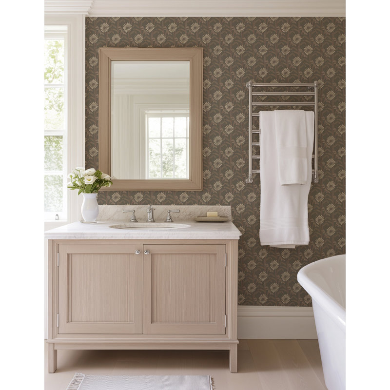 Woodland Bloom - Floral Wallpaper, Umber, Non-pasted, Paper