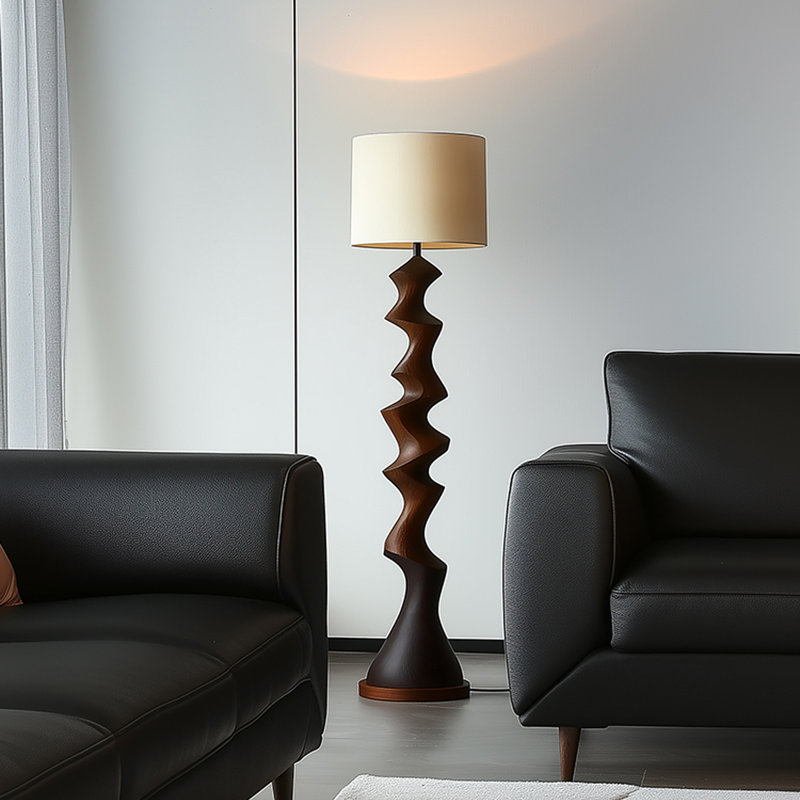 Lampe de salon rétro en bois massif
