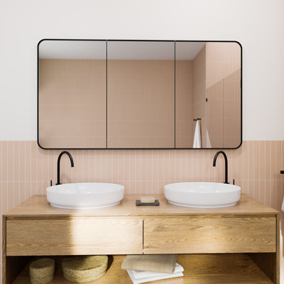 Three Door Steel Frame Square Shape Medicine Cabinet