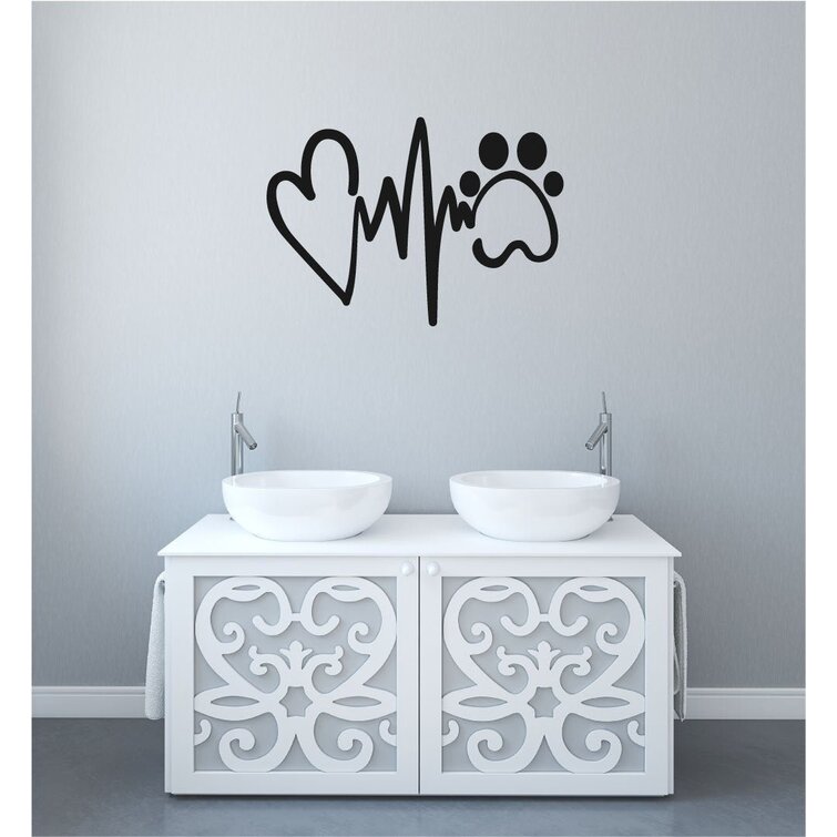 Paw Prints on Heart Sticker