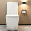 Toilette allongée une pièce Yingze, hauteur de chaise conforme à l'ADA de 17 po, double chasse d'eau de 1,1 / 1,6 GPF, siège à fermeture douce et silencieuse, porcelaine à jupe sans couture, blanc-91358195