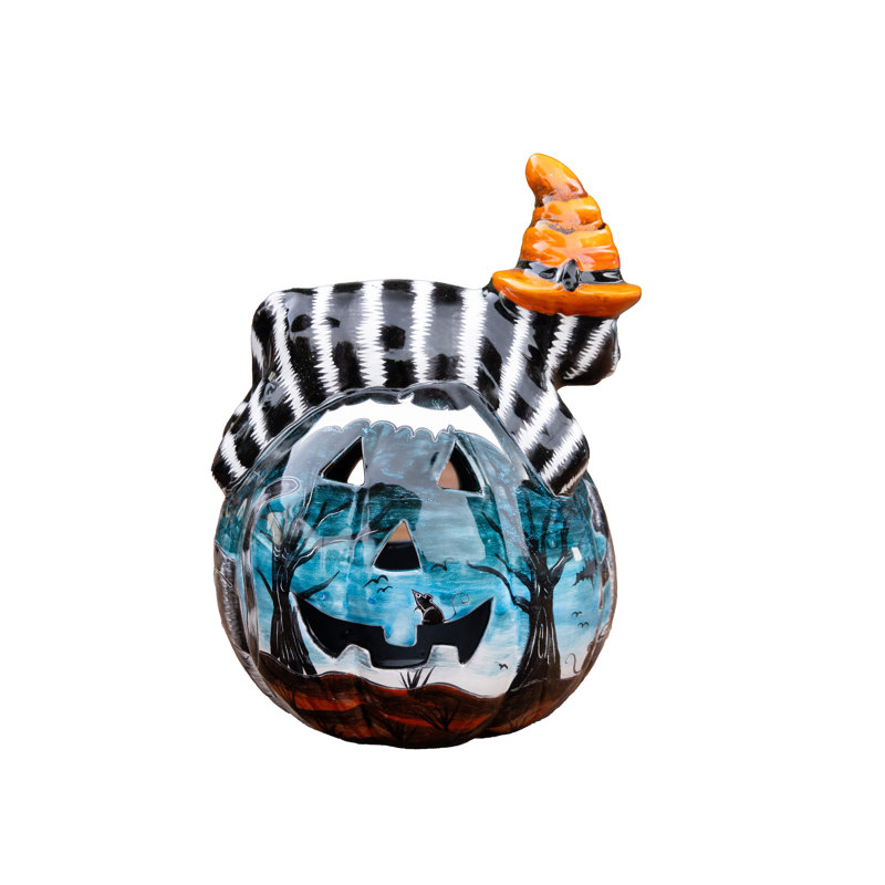 Chat Talavera sur citrouille 13 po - Style 1, Style 2