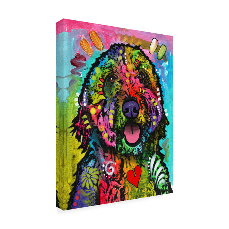 «Gulhayo Golden Doodle» sur toile par Dean Russo, H 47 po x l 35 po x P 2 po
