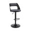 Carridice Mid-century Swivel Adjustable Height Bar Stool with Open Back in Faux Leather, Wood, Metal-1481769406-1481769404