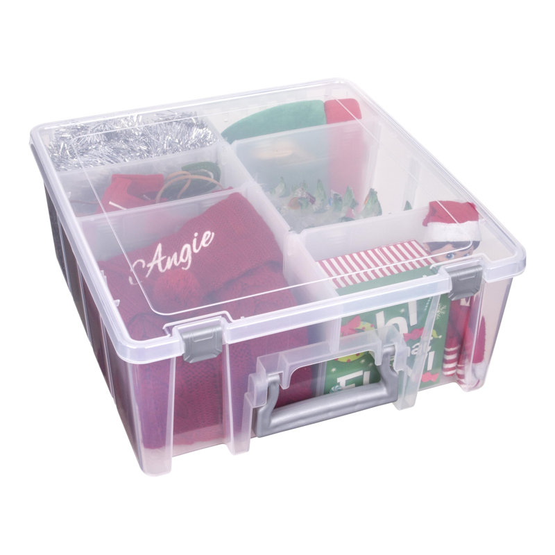 Clear Plastic Stackable Storage Box with Dividers