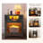 18''Modern Glossy Black LED Nightstand with Drawer, Power Outlet and Open Shelf(Set of 2)-117319121-117319122