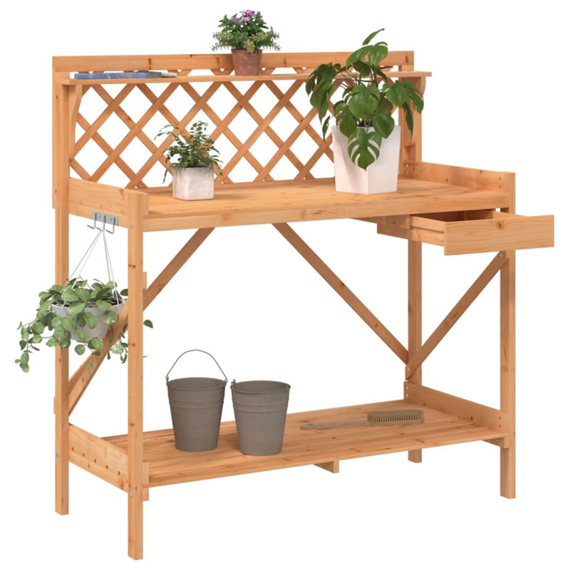 Felan Wood Potting Bench, Brown