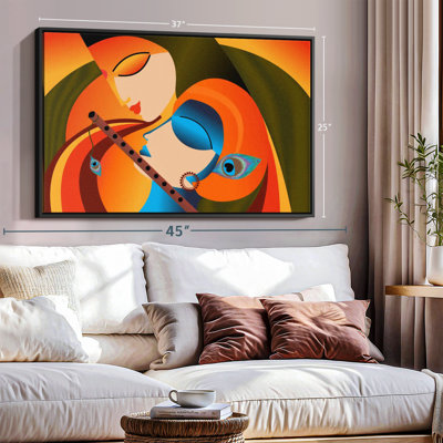 Radha Krishna Madhubani Canvas Print