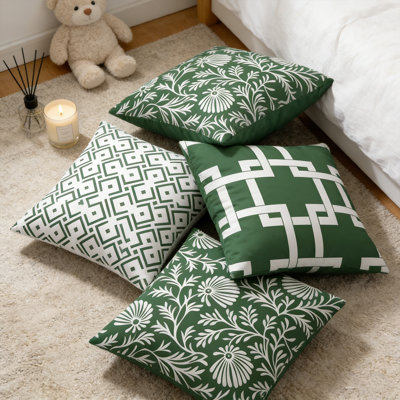 Ensemble de 4 housses de coussin Rustic Plant Floral Decor 18 x 18