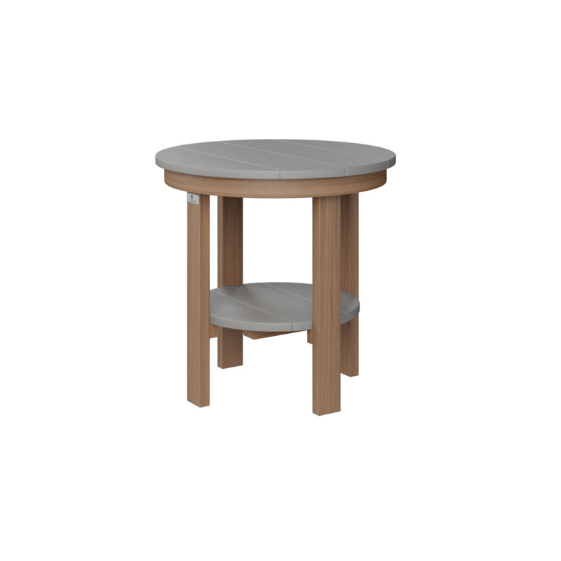 Berlin Gardens Round End Dining Table, Antique Mahogany, 21" H x 21.5" W x 21.5" D, Light Grey