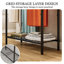3 Tier Black Freestanding Towel Rack, Stainless Steel Bathroom Towel Holder With Mesh Shelf, Space-saving Design-75696525