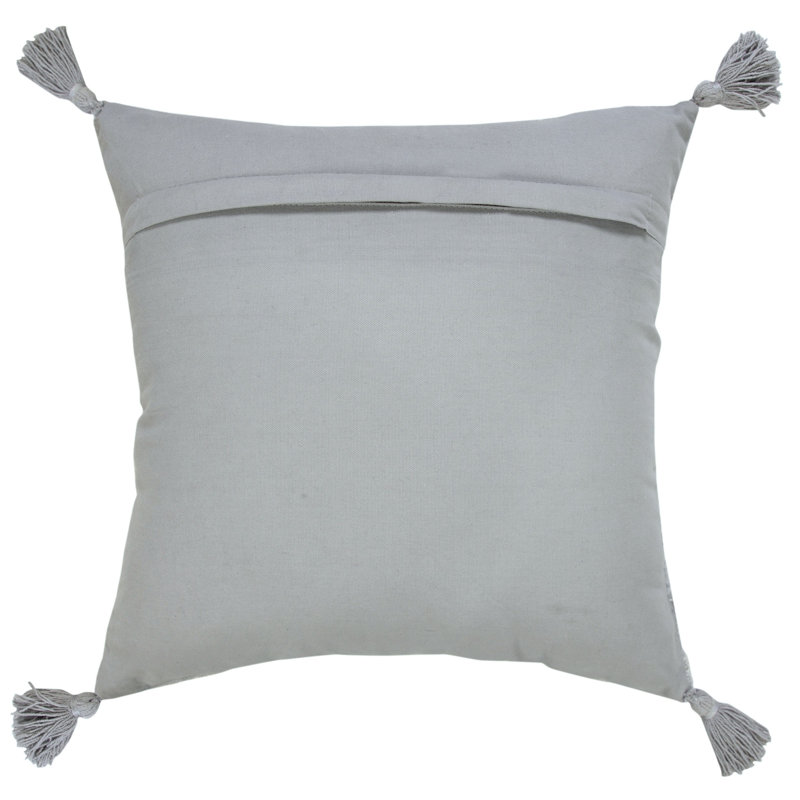 20" Silver Gray Textured Medallion Throw Pillow
