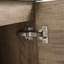 Meuble-lavabo gris avec lavabo en céramique et petite armoire murale