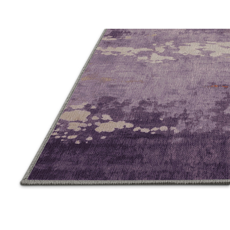 Machine Washable Gray Area Rug, Rectangle 7' x 10'