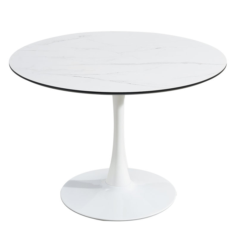 Table à manger, diamètre ROND, bois naturel, 1pc par ctn,  H 29,50 po x L 41,70 po x l 41,70 po, Blanc