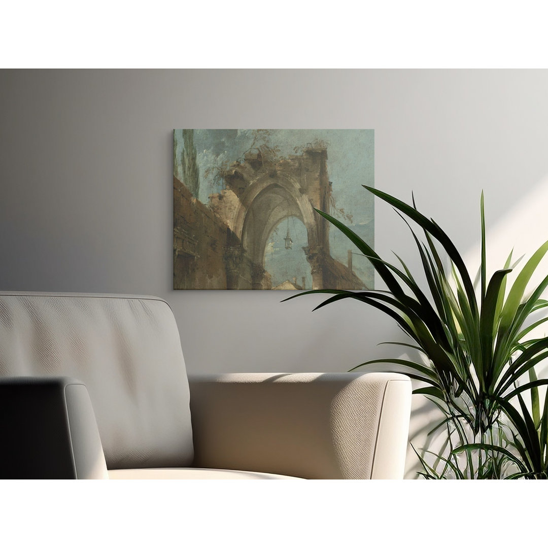 Architectural Ruin Canvas Wall Art, Gallery Wrapped Matte Print, Archival Quality, Ready to Hang, Italian Landscape, Statement Piece