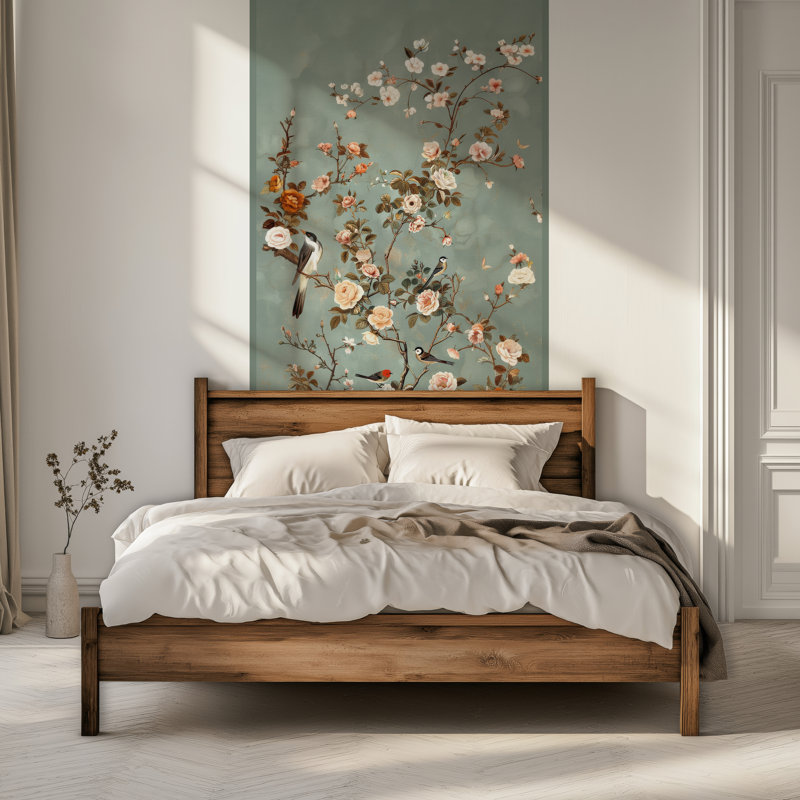 Adhésif décoratif botanique à peler et coller chinois, H 108 po x l 52 po