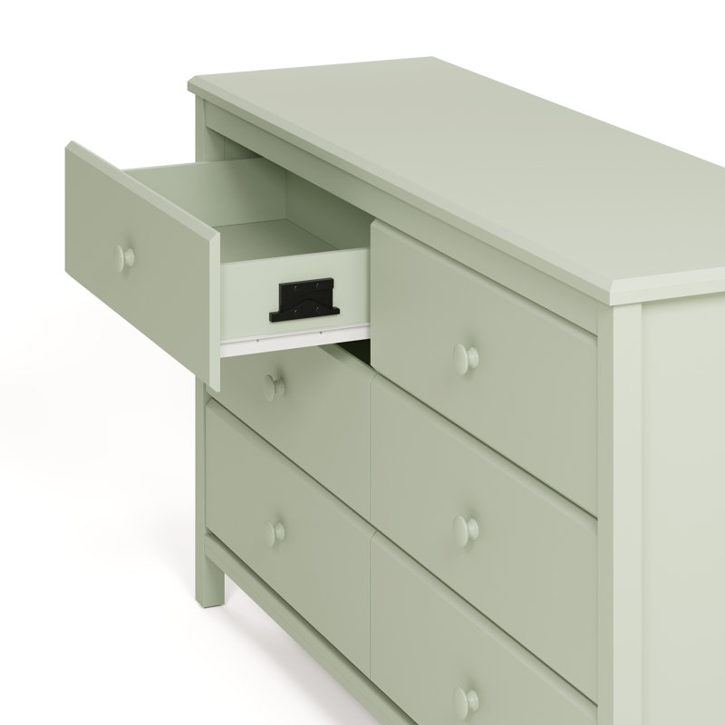 Alpine 6 Drawer Double Dresser, Sage