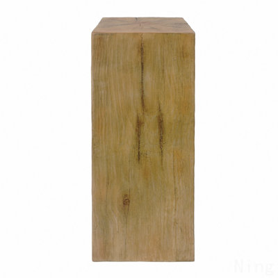 Ensemble de tables d'appoint de style rétro naturel, tables de bout empilables, table d'appoint à colonne carrée Mgo pour salon, chambre à coucher, bureau, couleur naturelle