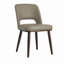 Chaise de salle à manger rembourrée en similicuir avec pieds en bois massif (ensemble de 6)-130666959