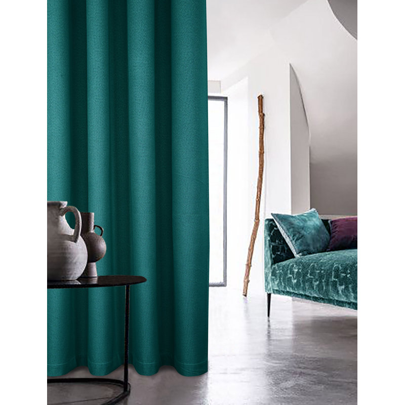Milciades Blackout Pencil Pleat Curtain Pair, Green, 274cm Width x 274cm Drop