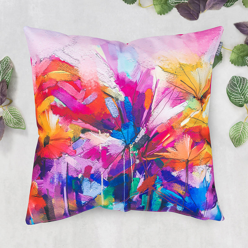 Oil Paint Floral Indoor-Outdoor Cushions, Multicolour