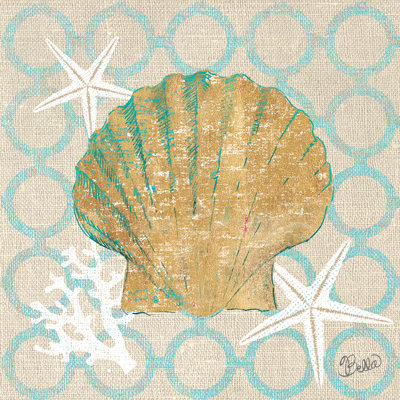 Beach Linen Shell Crop by Studio Bella - Wrapped Canvas Painting