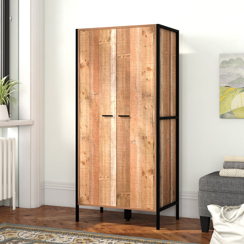 HOXTON 2 DOOR DOUBLE WARDROBE, Brown