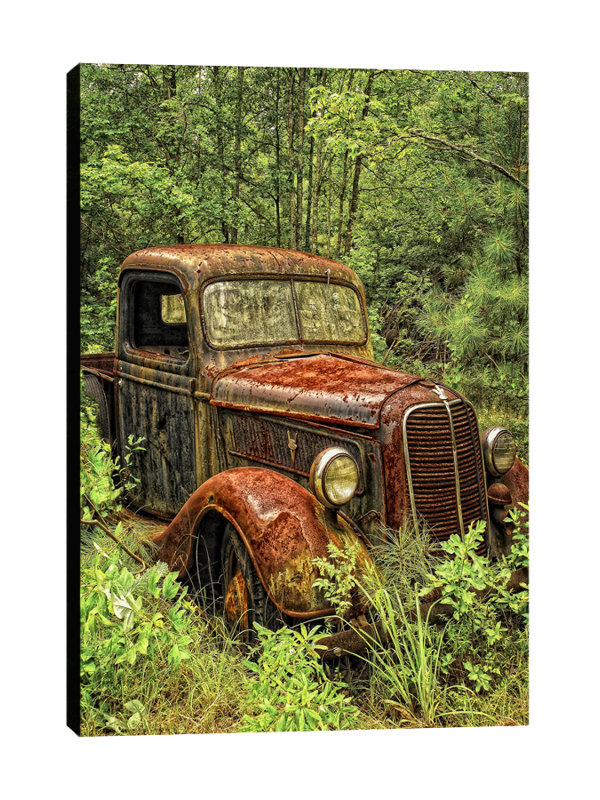 « old auto » par dano, reproduction de photo sur toile tendue, H 30 po x l 20 po x P 1,5 po