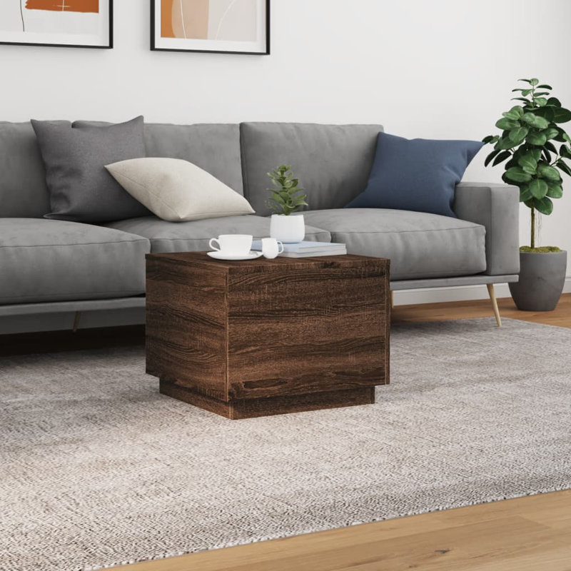 Chamara Block Coffee Table, Brown Oak
