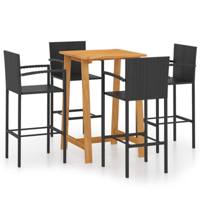 Kristobal 4 - Person Acacia Solid Wood Patio Dining Set Square Table