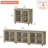 Scarlett Farmhouse TV Stand For 75 Inch TV With 4 Glass Doors, Wood Universal TV Stand With 4 Storage Cabinets, Entertainment Center TV Console Table For Living Room, Bedroom, Wash Grey-1820971988