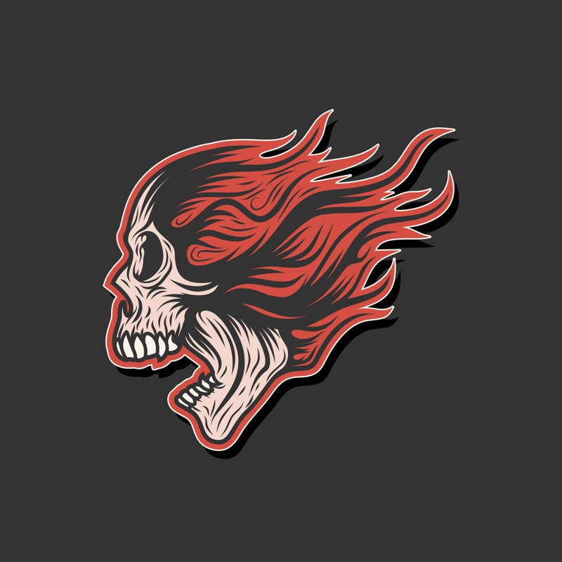 Screaming Skull - Wrapped Canvas Print, 30cm H x 30cm W x 3.8cm D