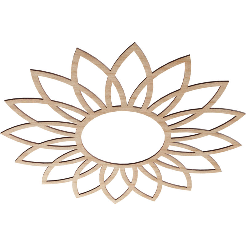 Médaillon de plafond en bois Daisy, H 36 po x l 36 po x P 0,38 po, Aulne