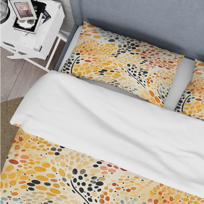 King Size Watercolor Polka Dot Microfiber Duvet Cover Set