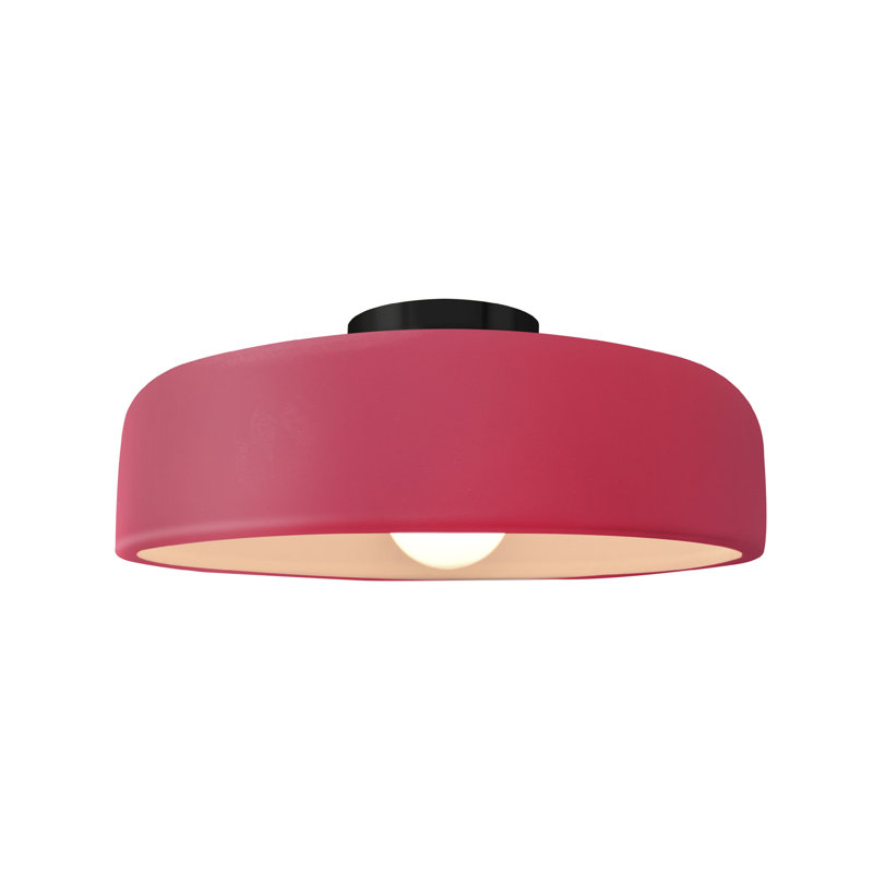 Plafonnier semi-encastré Radiance, Cerise, Noir mat, H 6 po x l 13 po x P 13 po