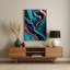 Abstrait fluide, art mural mauve en métal 47-1346801697